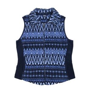 Chaps LARGE Southwestern Aztec Fleece Zip Up Vest
